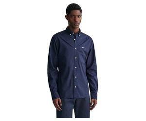 GANT Chemise Fine Poplin pour Homme - Bleu Marine - Standard, Marine, XL