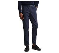 GANT Chino sergé régulier Pantalon, Marine, 42W x 36L Homme