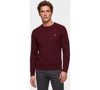 GANT Classic Cable Knit Sweater Bordeaux Melange Taille: 3XL | Pulls Outlet | Homme