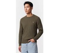 GANT Classic Cable Knit Sweater Khaki Green Mel Taille: L | Pulls Outlet | Homme | Marron