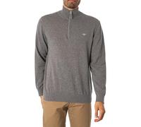 GANT Classic Cotton Half Zip, Gris foncé mélangé, XXXL