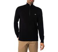 GANT Classic Cotton Half Zip Pull-Over, Noir, M Homme