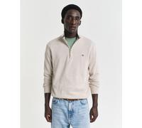 GANT Homme Tricot À Demi-Zip en Coton Classique, Light Beige Melange, XXL