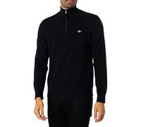 GANT Classic Cotton Halfzip Sweater, Bleu Nuit, M Homme
