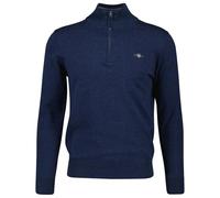 GANT Classic Cotton Halfzip Sweater, Mélange de Jeans Bleu foncé, M Homme