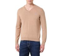 Gant Classic Cotton V-Neck Pull Homme, DK Sable Melange, Medium