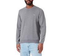 GANT Pull Classic Sweater col en C coton gris foncé mélangé L Homme