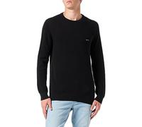 GANT Col en C en Coton piqué Sweater, Noir, L Homme