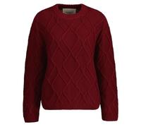 GANT Col en C en Tricot texturé Pull-Over, Rouge plumped, S Femme