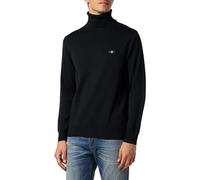 GANT Col en Coton Classique Sweater, Noir, XXL Homme