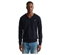 GANT Col en V en Coton Classique Sweater, Bleu Nuit, XXL Homme