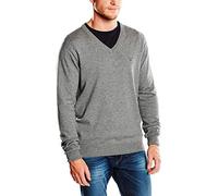 GANT Col en V en Coton Classique Sweater, Gris foncé mélangé, S Homme