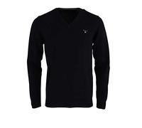 GANT Col en V en Coton Classique Sweater, Noir, S Homme