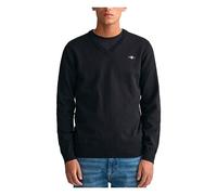 GANT Col en V en Coton Classique Sweater, Noir, XXXXL Homme
