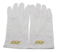 Gant Coton Blanc épais francs macons Broderie lac d' Amour (7.5)