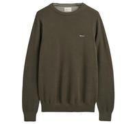 GANT Coton piqué col en C Sweater, Juniper Green, XL Homme