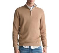 GANT Coton piqué Demi-Zip Sweater, Kaki foncé, L Homme