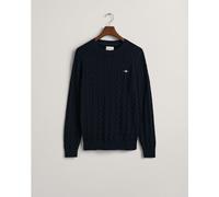 Gant Cotton Cable C-Neck Evening Blue S Bleu soirée 2XL Male