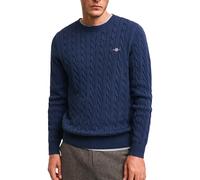 GANT Cotton Cable C-Neck Pull-Over, Dark JEANSBLUE Melange, L Homme