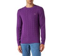 GANT Cotton Cable C-Neck Pull-Over, Denim Blue Melange, XL Homme