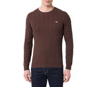 GANT Cotton Cable C-Neck Pull-Over, Marron mélangé, M Homme