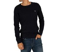 GANT Cotton Cable Crew, Pull Homme, Bleu (Evening Blue 433), Medium