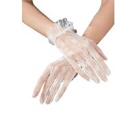 Gant court en dentelle Gant en dentelle 1 pièce blanc transparent femme court mariage(White gloves)