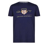 GANT REG Tonal Shield SS T-Shirt, Evening Blue, XXL Homme