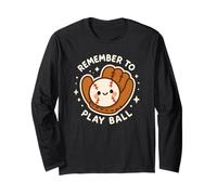 Gant de Baseball Amusant avec Inscription « Remember to Play Ball » Manche Longue