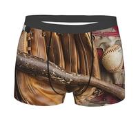 Gant De Baseball, Balle, Drapeau Américain, Sport Vintage Boxers Homme Caleçons Respirant Trunk Confortable Boxer Homme pour Quotidien Été XXL
