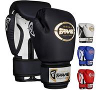 Gant de boxe - Farabi Sports - 4-6-8 OZ - Enfant - Noir - Similicuir 4 OZ
