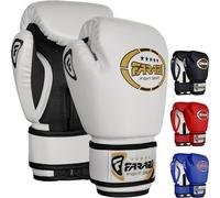 Gant de boxe - Farabi Sports - Enfant - 8 OZ - Similicuir - Blanc 6 OZ