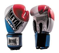 Metal Boxe Gants de boxe Entraînement et Compétition Cuir synthétique Bleu/Blanc/Rouge 10 oz