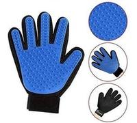 Gant de brossage, toilettage pour poils d'animaux, chat et chien, bleu, main droite