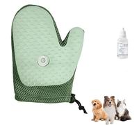 Gant de brume de toilettage tout-en-un pour animaux de compagnie, gant à épilation des animaux de compagnie, gant de pinceau de toilettage pour chats,Gant de décharge antistatique (Green)