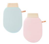 Gant de Crin- Gant Exfoliants Corps-Gant Exfoliant- 2 pièces - Gants de Douche pour Exfolier et Éliminer les Cellules Morts - Brosse Exfoliante, pour Tous Types de Mains - Rose Clair + Vert Clair