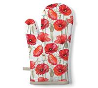 Gant de cuisine fleuri coquelicots en coton 18 × 30 cm