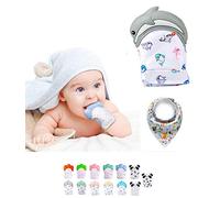 Gant de Dentition Bébé - Gants Dentition Bébé en Silicone - Gant de Dentition Bebe - Gant Dentaire et Gant Dentition pour Bien-être du Bébé 0 à 12 mois - Soulager Dents Bebe + ÉCHARPE BÉBÉ