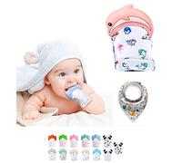 Gant de Dentition Bébé - Gants Dentition Bébé en Silicone - Gant de Dentition Bebe - Gant Dentaire et Gant Dentition pour Bien-être du Bébé 0 à 12 mois - Soulager Dents Bebe + ÉCHARPE BÉBÉ