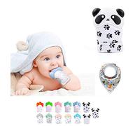 Gant de Dentition Bébé - Gants Dentition Bébé en Silicone - Gant de Dentition Bebe - Gant Dentaire et Gant Dentition pour Bien-être du Bébé 0 à 12 mois - Soulager Dents Bebe + ÉCHARPE BÉBÉ