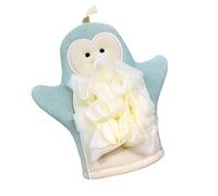 Gant de douche exfoliant | Gants de toilette en forme de pingouin pour le corps | Accessoires de bain, éponge luffa, éponge de douche élastique pour exfoliation de la peau du bain