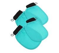 Gant de Exfoliant Lot de 4 gants douche exfoliants, couleur café, réutilisables, doux et nettoyants for la peau(Green)