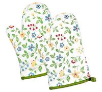 Gant de Four Anti Chaleur Gant de Cuisine Manique pour Le Four Contre la Chaleur (-92°C à +200°C) - Une Pairs - 27 * 17cm (Vert Fleur)
