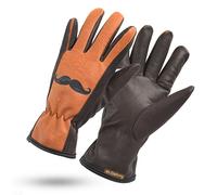 ROSTAING Gants MISTER - Paire de Gants de Jardinage Homme Marron Moustache - En Cuir au Look Tendance & Raffiné - Idéal pour Tous Les Travaux de Taille, de Plantation et de Désherbage - Coloris Marron