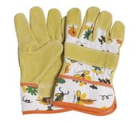 Gant de jardinage pour enfant en coton et cuir taille S - NO NAME
