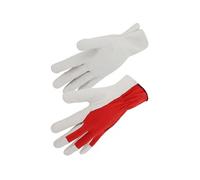 Gant de manutention légère T.9 cuir blanc et rouge
