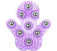 Gant de massage pour le corps, en forme de paume, boule en métal, boule rotative, masseur à main (violet)