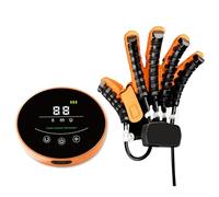 Gant de Rééducation Robotique pour Main et Doigts, Dispositif d'Exercice pour AVC, Hémiplégie, Orthèse de Rééducation Fonctionnelle avec Mode Miroir et Entraînement Individuel(Orange(Right),Medium)