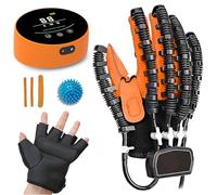 Gant de Robot Rééducation Main Dispositif de Rééducation de Main Gants pour Arthrose L'Hémiplégie D'AVC pour Traitement des Dysfonctionnements de la Main Attelle Doigt(Size:Droite L,Color:Orange)