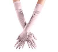 Gant de Soirée Femme de Carnaval Gant Long Satin Gant Mariage Satin Accessoire de Robe Année 1920 Style Classique pour Mariage Soirée Opéra Taille Élastique Gants pour Festival Costumée Danse